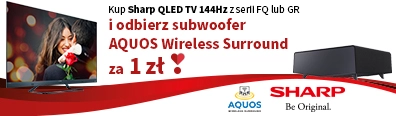 RTV 2 - Kup Sharp QLED TV 144 Hz i odbierz subwoofer za 1 zł - 0125 - belka 